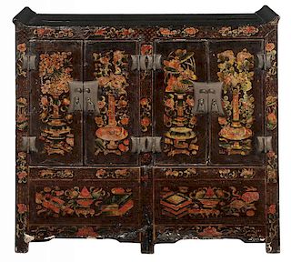 Antique Chinese Painted and Lacquered
