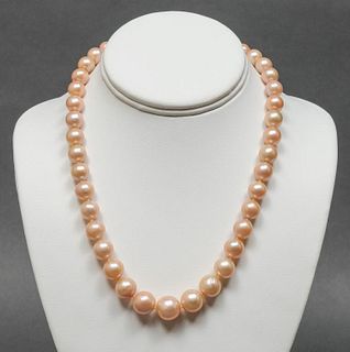 Vintage Cultured Pearl Necklace, 14K Gold Clasp