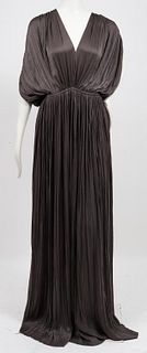 Lanvin Designer Pleated Grecian Evening Gown