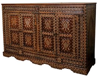 Anglo-Indian Bone Inlaid Sideboard, Antique