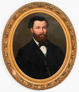 Belgian "Portrait of a Man" Oil on Canvas 19th C.