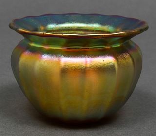 Quezal Small Iridescent Art Glass Bowl