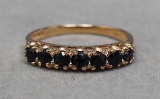 10K Yellow Gold & Blue Sapphire Ring