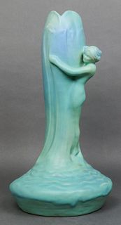 Van Briggle Turquoise "Water Nymph" Pottery Vase