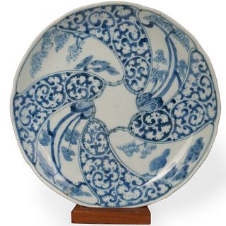 Antique Chinese Blue & White Porcelain Plate