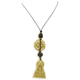 Carved Bone Buddha Necklace