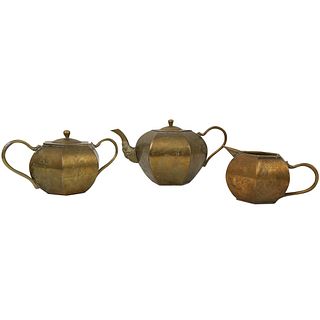 3 Piece Chinese Brass Tea Set