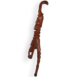 Figural Carved Walking Stick