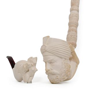 Meerschaum Figural Carved Smoking Pipes