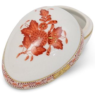 Herend Red Chinese Bouquet Porcelain Egg Box