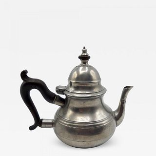 Marked Pewter Queen Anne Teapot
