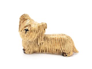 TIFFANY & CO., YELLOW GOLD TERRIER BROOCH
