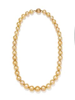 CULTURED GOLDEN SOUTH SEA PEARL NECKLACE