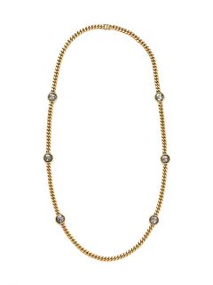 BVLGARI, YELLOW GOLD AND ANCIENT ROMAN COIN LONGCHAIN NECKLACE