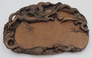 Chinese Carved Dragon Duan Inkstone.