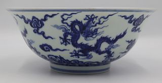 Ming STYLE Blue and White Bowl with Dragons.