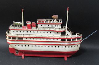 Antique Carved And Painted Folk Art Boat.