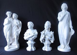 Lot Of 4 Antique Parian Figures.