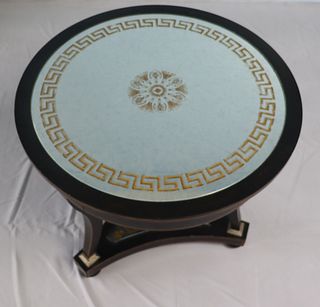 Neoclassical Style Ebonised And Mirror Top Center