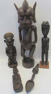 5 Antique African Wood Carvings.