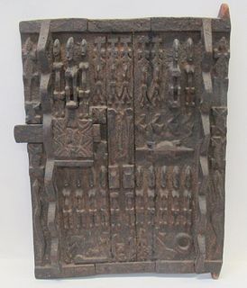 Antique Dogon Style Carved Wood Door