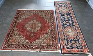 Vintage And Finely Hand Woven Runner Together