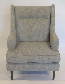 Midcentury Dunbar Upholstered Tall Mans Chair With