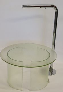 Midcentury Chrome Lamp and Glass Low Table