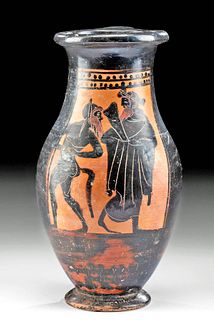 Greek Attic Black-Figure Olpe - Dionysos & Satyr