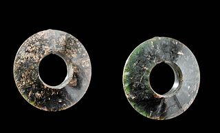 Chinese Shang Dynasty Stone Bi Discs (pr)