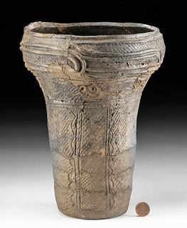Japanese Jomon Incised Pottery Vessel 4500 Years Old