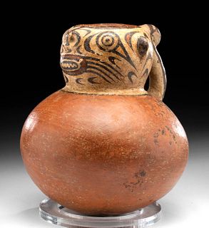 Cocle Figural Pottery Jar with Feline Head