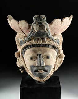 Pre-Columbian Vera Cruz Ceramic Bust with Headdress