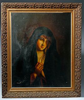18th C. Italian Oil Painting - Madonna In Sorrow