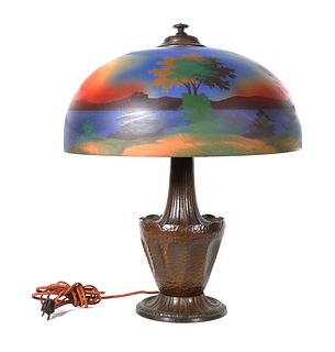 RAINAUD Reverse Painted Shade Table Lamp