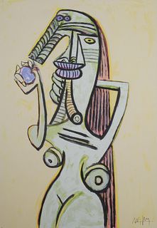 WIFREDO LAM, Cubist Nude Serigraph