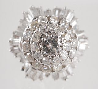Ladies PLATINUM & DIAMOND Cluster Ring