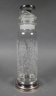 HEISEY Sterling Orchid Etched Cocktail Shaker