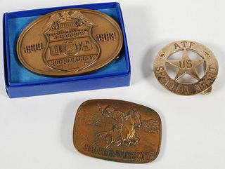 (3) Belt Buckles, ATF Special Agent, Anniversary