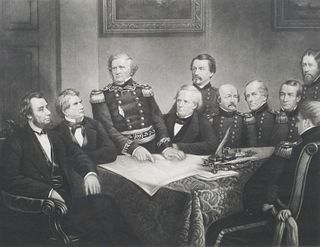 Civil War Engraving, A Council of War in 61