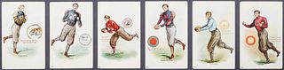 (6) 1905 POSTCARDS Ivy League Football Players 