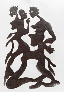 E. BRIERRE Haitian Cut Metal Art Sculpture