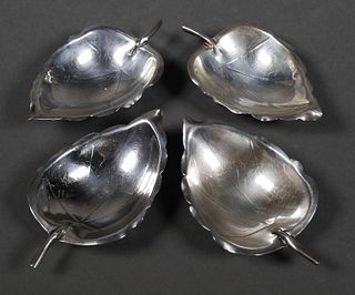 (4) CARTIER Sterling Leaf Candy Nut Dish