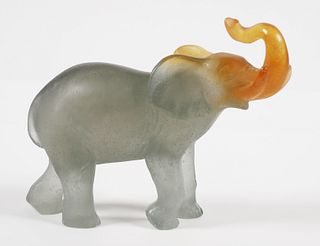 DAUM Art Crystal Petit Elephant Trunk Up