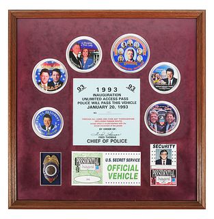 BILL CLINTON, Inauguration Badge & Credentials