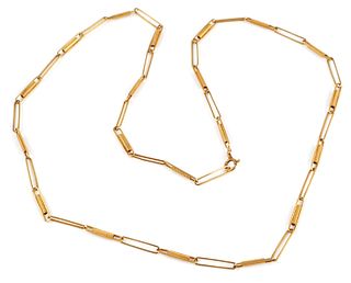 18K 750 Yellow Gold Twist Link Chain Necklace