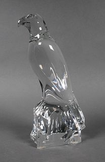 Signed BACCARAT Crystal Falcon Bird Sculpture