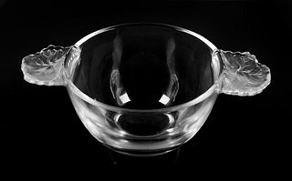 Lalique Crystal HONFLEUR 2 Handled Cup
