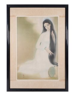 Chinese Painting on Silk, Signed, Beauty