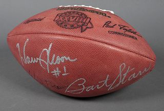 NFL Football Signed by (6) HOF Players BART STARR